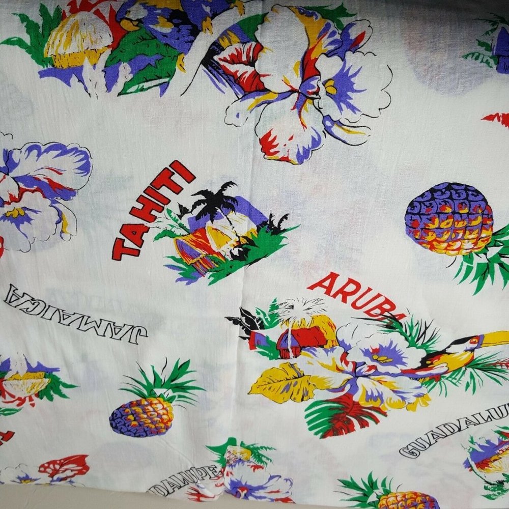 Marcus Brothers Fabric Tahiti Jamaica Guadalupe 3 + Yards Fabric Remnant 44"
